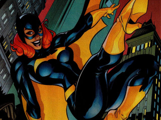 Woman black cat suit flying - andrew robinson free wallpaper