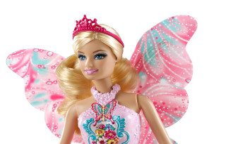 Barbie pink dress tiara butterfly - feature free wallpaper