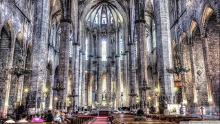 Cathedral pews people alters ceiling - andrea pozzo free wallpaper