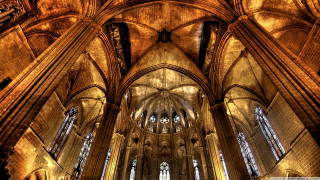Cathedral vaulted ceiling stained glass - a cathedral free wallpaper