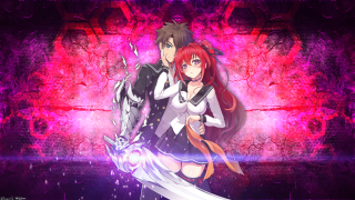 Anime couple characters red purple - a red background free wallpaper