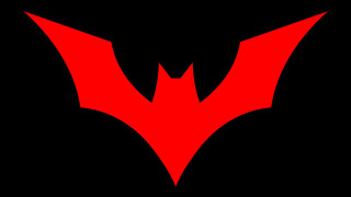 Red bat symbol black background - a silk screen free wallpaper