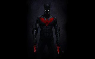 Batman red eyes black suit 2 - his chest and chest free wallpaper