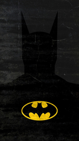 Batman silhouette bat symbol yellow - pop art free wallpaper