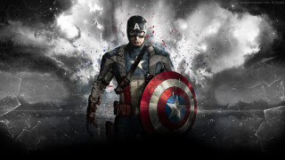 Captain america costume shield cloudy - a man in a captain america costume holding free wallpaper