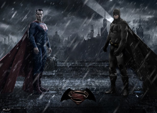 Men standing rain batman superman - a couple of men free wallpaper