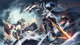 Anime characters storm sky background - a storm free wallpaper