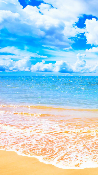 Beach surfboard person walking clouds - the beach free wallpaper