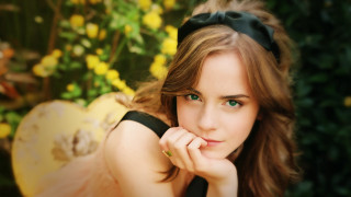 Woman bow flowers background chair - green eye free wallpaper