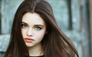 Woman long brown hair blue - long dark hair free wallpaper