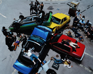 Group cars parking lot people - david lachapelle free wallpaper