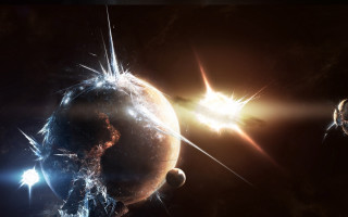 Space scene planet stars background 2 - the center of the image free wallpaper