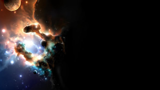 Black hole space planet aurora - cosmic free wallpaper