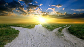 Dirt road sunset clouds sky - a dirt road free wallpaper