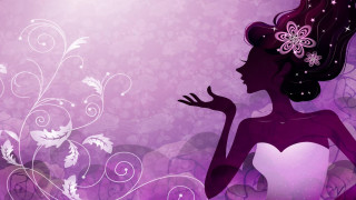 Woman flower butterfly hair beautiful - feminine free wallpaper
