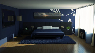 Blue bedroom blue rug blue - a blue wall free wallpaper