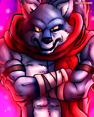 Wolf scarf drawing art illustration - furry free wallpaper