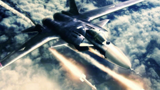 Fighter jet flying sky clouds 11 - full free wallpaper