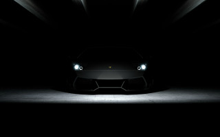 Black sports car dark room 11 - the hood free wallpaper for desktop