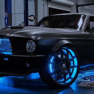 Black mustang blue lights cobra - felipe seade free wallpaper