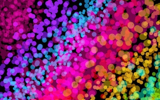 Colorful circles dots black background - a pointillism painting free wallpaper