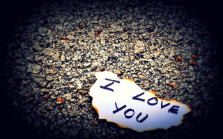 I love you message paper - a photo free wallpaper