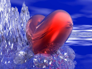Heart shaped object ice crystals - object free wallpaper