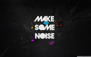 Make some noise colored music - a white text free wallpaper