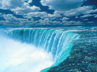 Large waterfall boat water cloudy - a boat free wallpaper