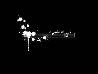 Musical note paint splatters black - cinematic composition free wallpaper