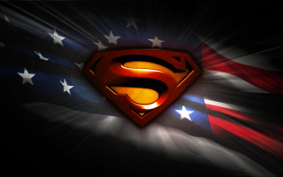 Superman logo american flag spotlight 2 - heroic free wallpaper