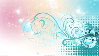 Blue pink butterfly bubbles stars - abstract art free wallpaper