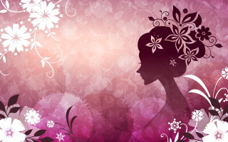 Woman floral hairpink background flowers - floral free wallpaper