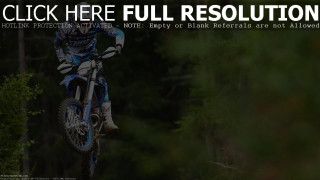 Dirt bike forest trail air - the background and a caption free wallpaper