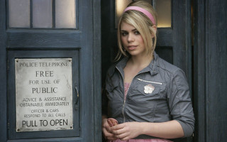 Woman standing doorway police station - fantastic realism free wallpaper
