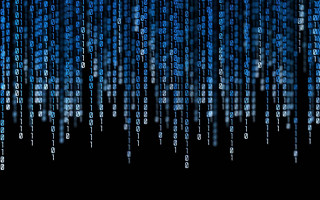 Blue background numbers black background - cybernetic free wallpaper