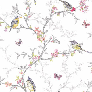 Birds flowers branches butterflies tree - bird free wallpaper