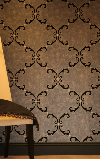 Chair wall pattern black white - modern european ink painting free wallpaper
