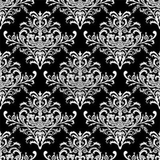 Black white floral pattern swirls - swirl free wallpaper
