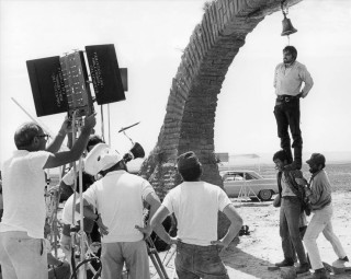 Man standing tree group people - movie scene free wallpaper