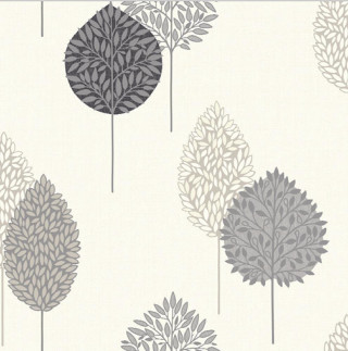 Tree pattern wallpaper white background - gray free wallpaper