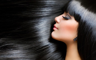 Woman long black hair earrings 2 - long black hair free wallpaper for desktop