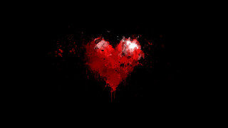 Heart black background red paint - neoromanticism free wallpaper
