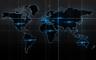 Blue black world map hologram 6 - line free wallpaper