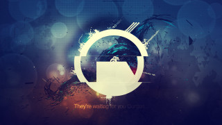 Blue white abstract circle moonlight - conroy maddox free wallpaper