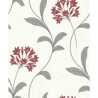 Red grey floral wallpaper leaves - floral free wallpaper