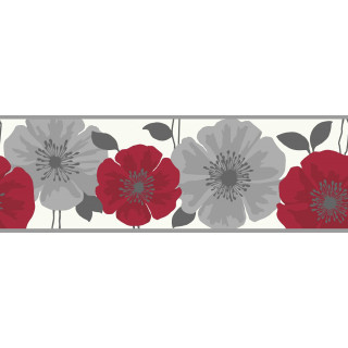 Red gray flower border leaves - red flower free wallpaper