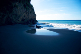 Rock formation beach water cliff - felipe seade free wallpaper