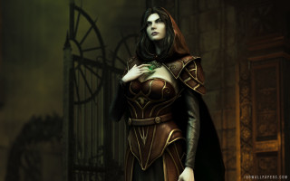 Woman costume gate clock gothic - a costume free wallpaper