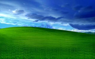 Green field blue sky green - a matte painting free wallpaper